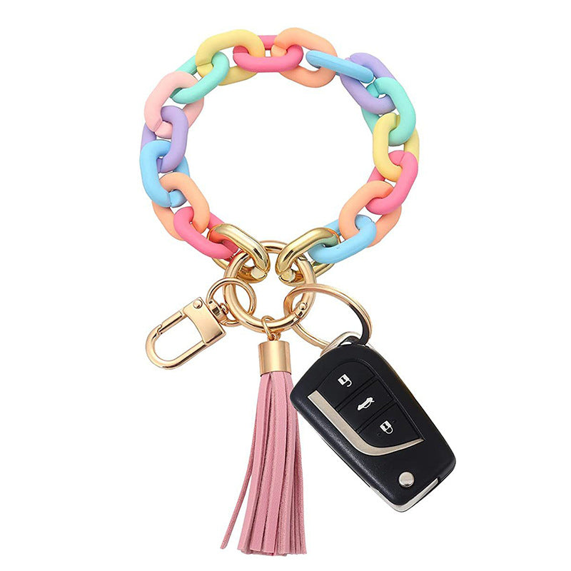Wholesale Tassel Acrylic Bracelet Keychain
